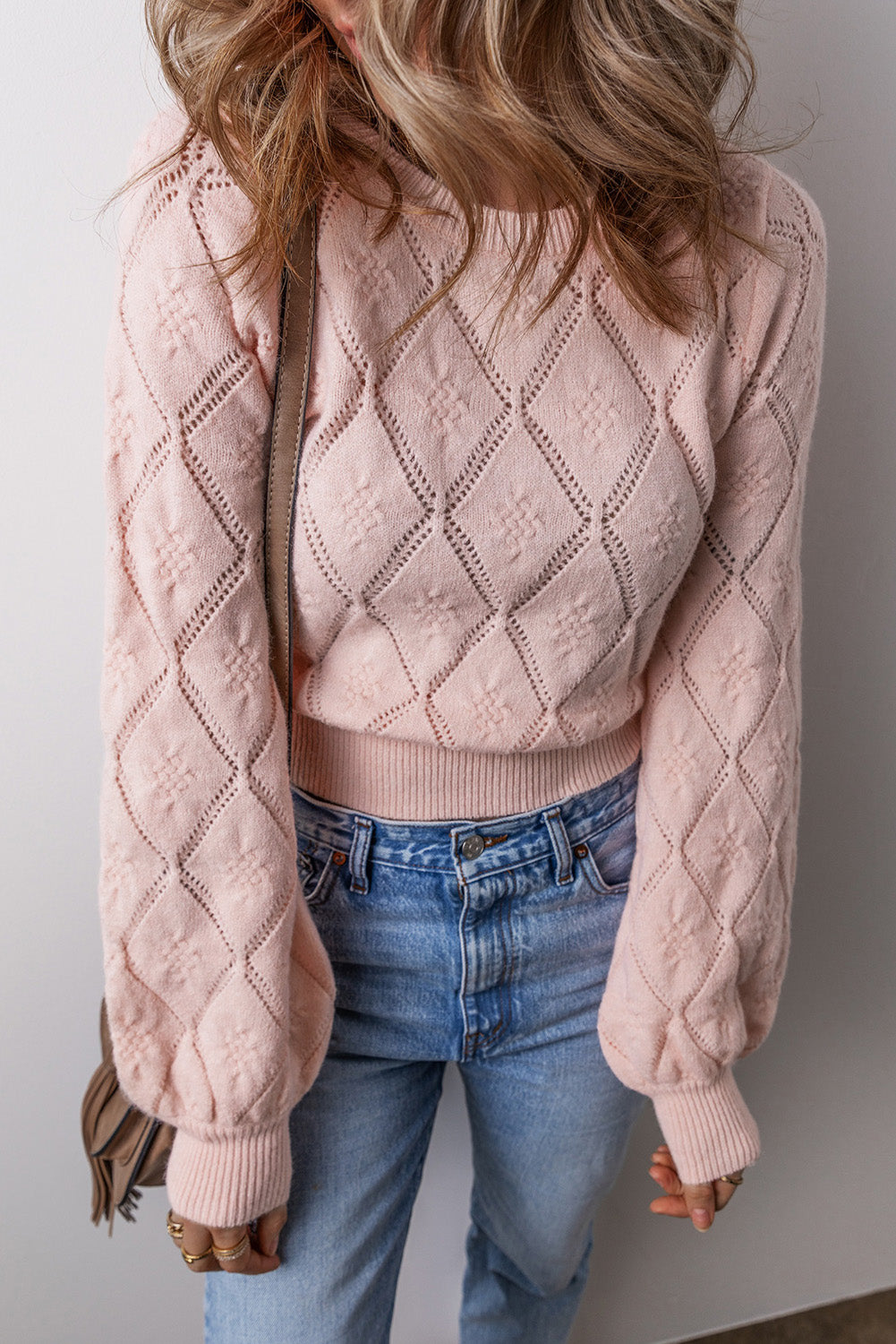 Puff Sleeve Cropped Sweater