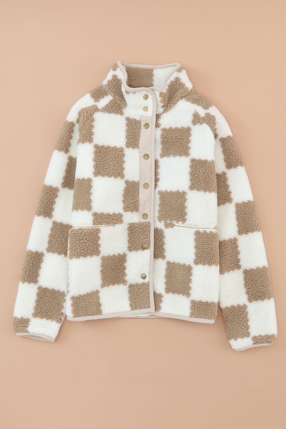 Checked Snap Button Jacket