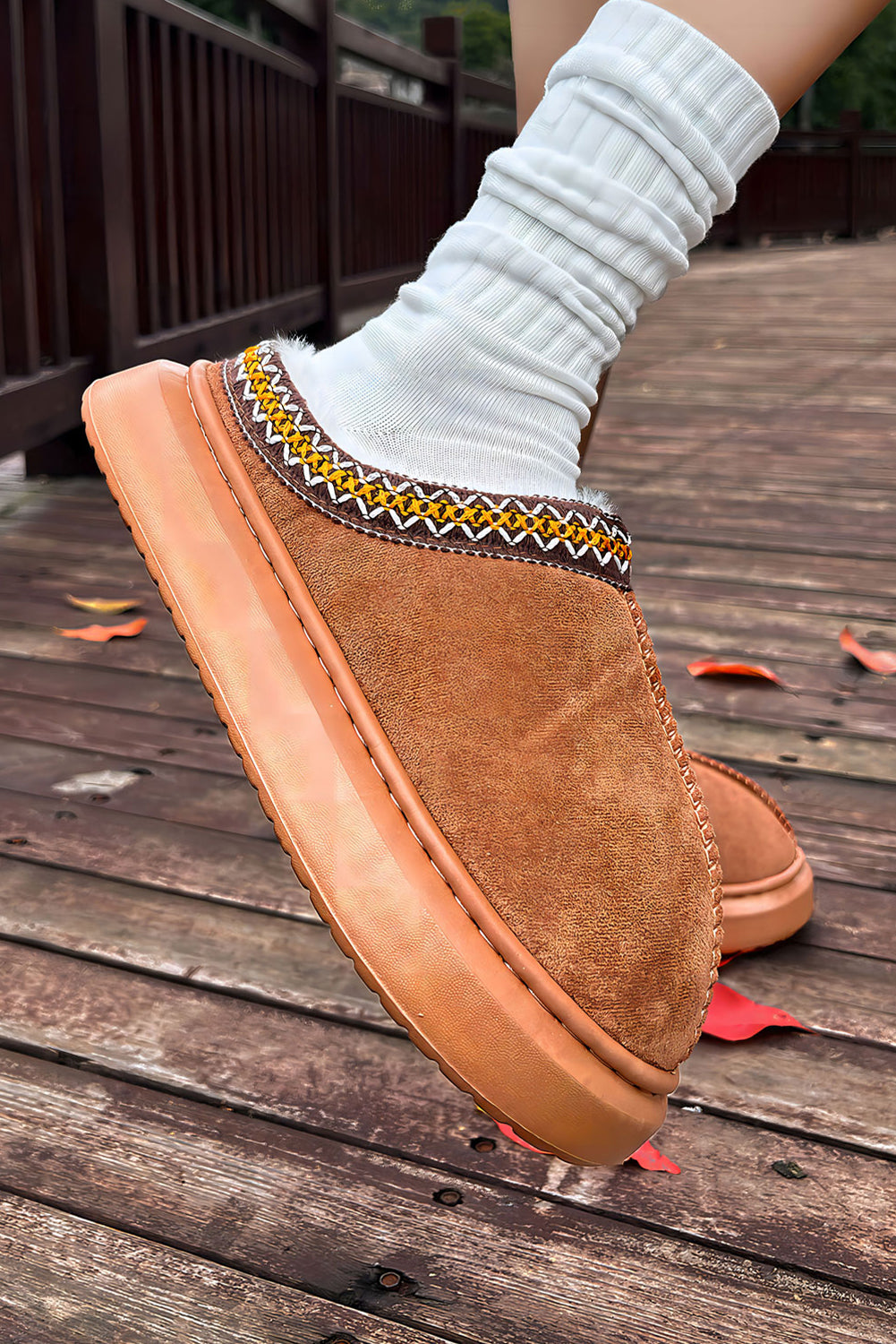 Suede Plush Thick Sole Winter Slippers