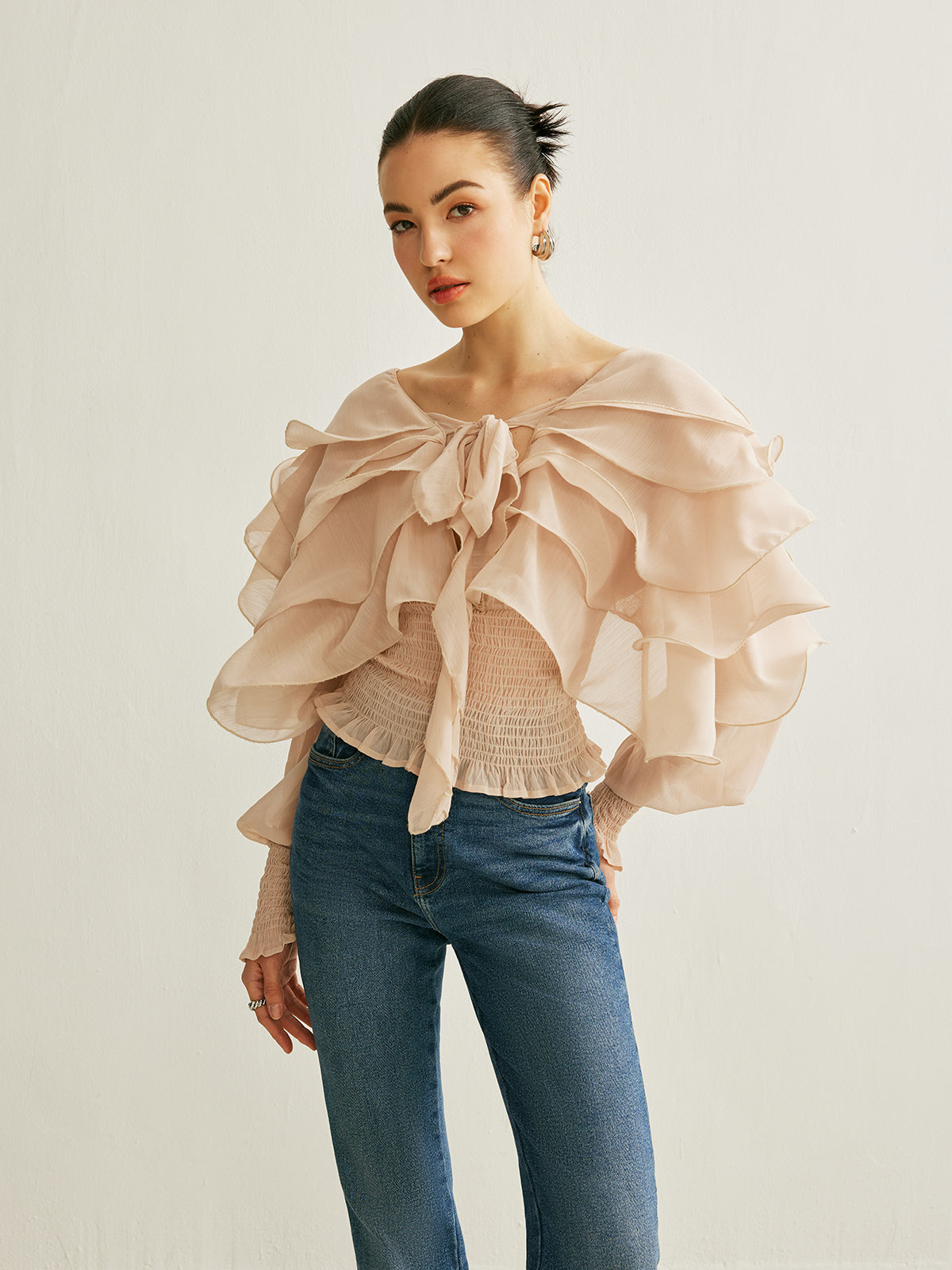 Ruffle Backless Top