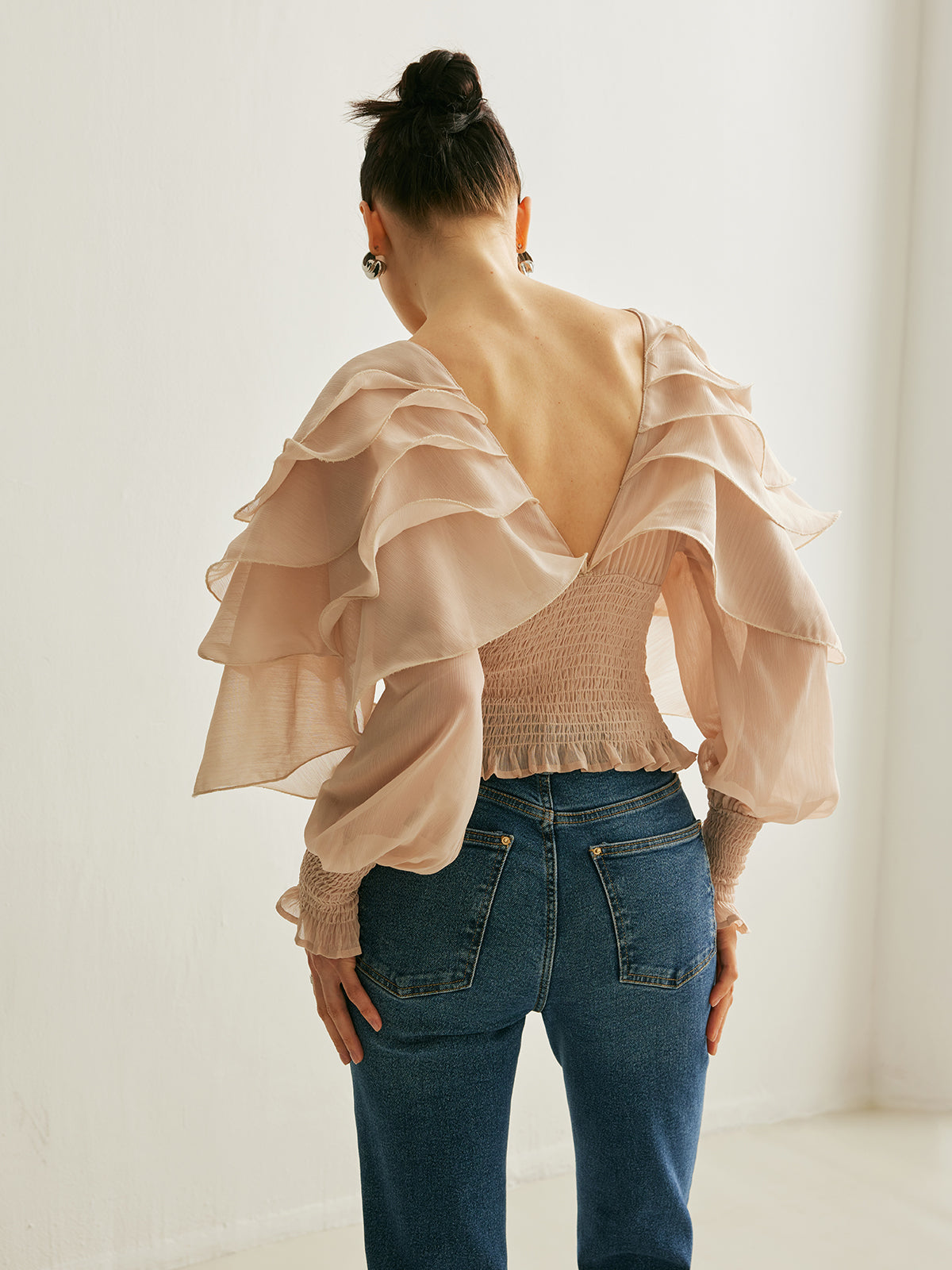 Ruffle Backless Top