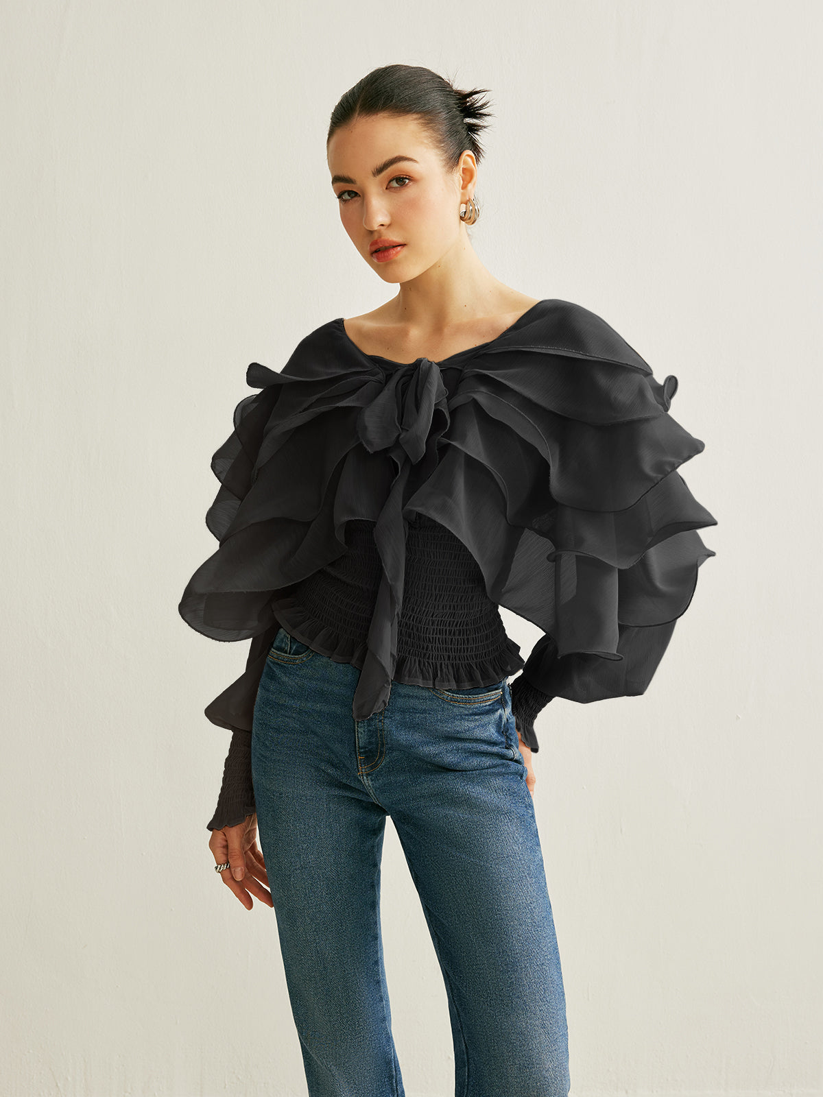 Ruffle Backless Top