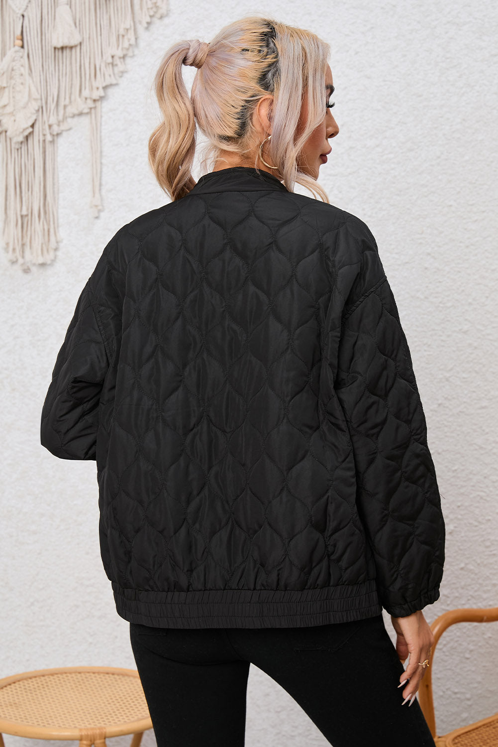 Quilted Zip Up Puffer Jacket