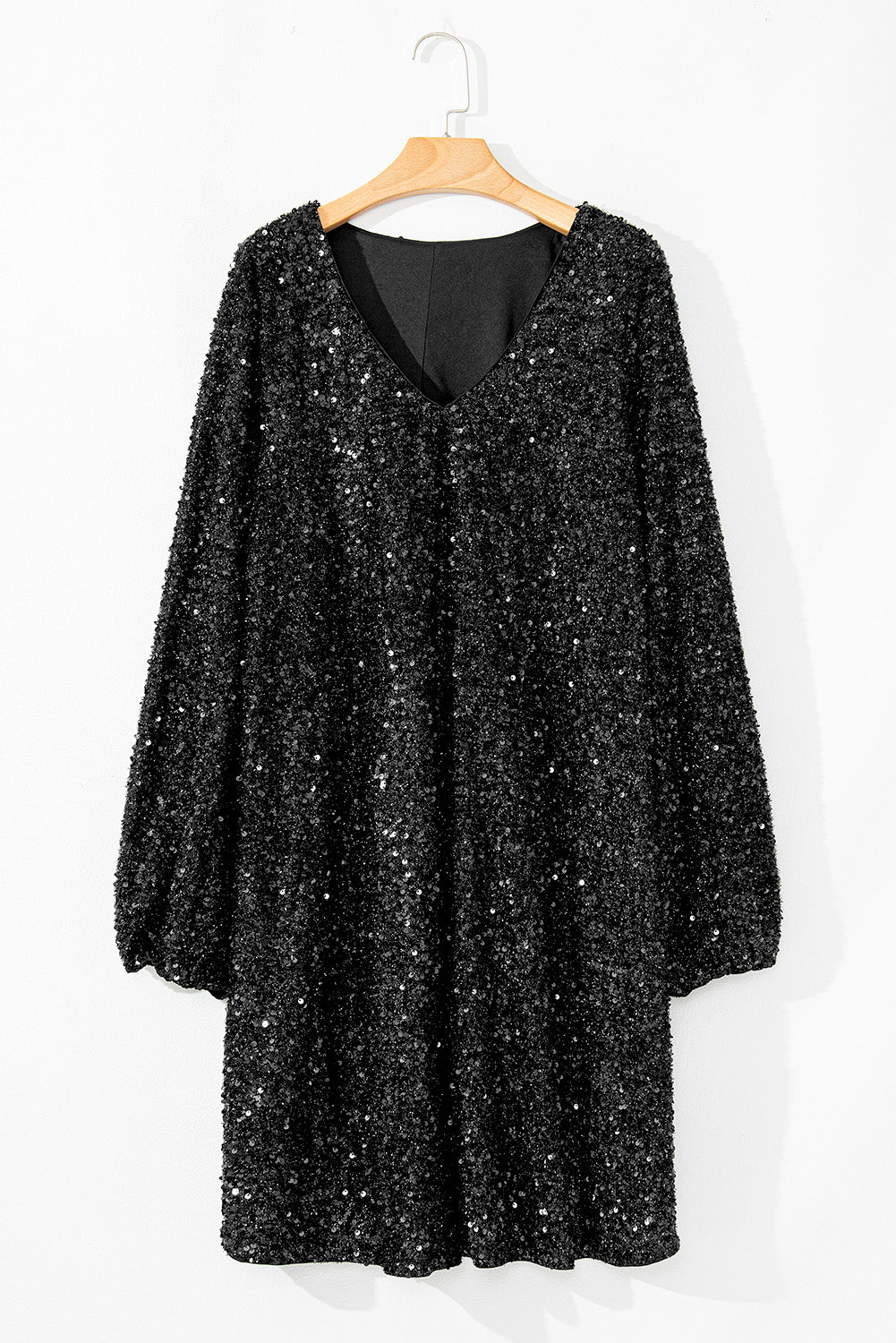 V Neck Sequin Dress