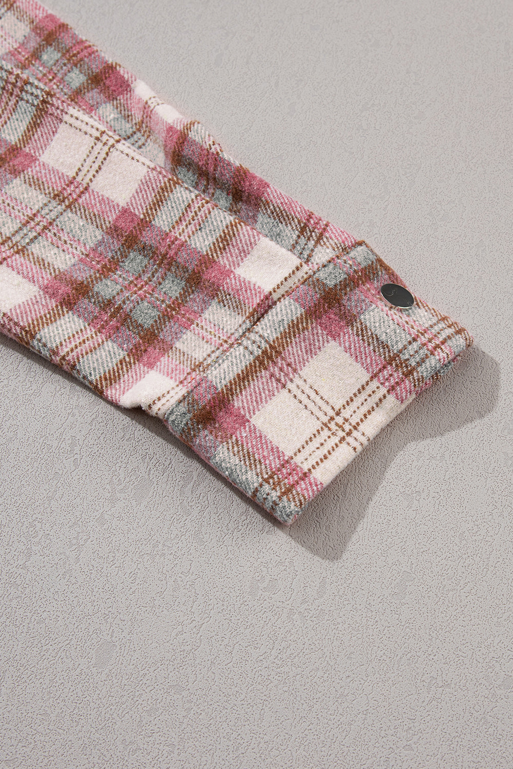 Plaid Flap Pocket Hooded Jacket