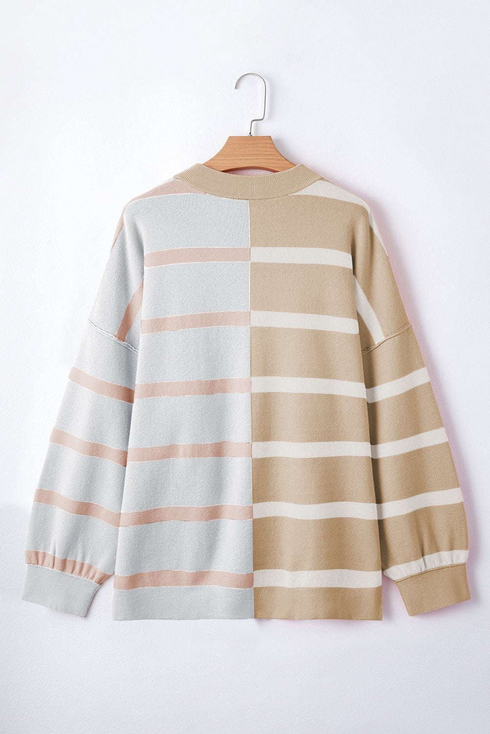 Khaki Stripe Oversized Sweater