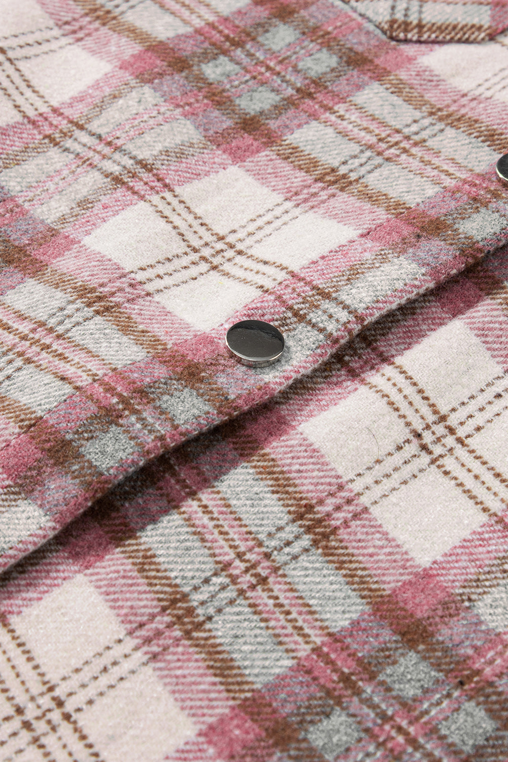 Plaid Flap Pocket Hooded Jacket