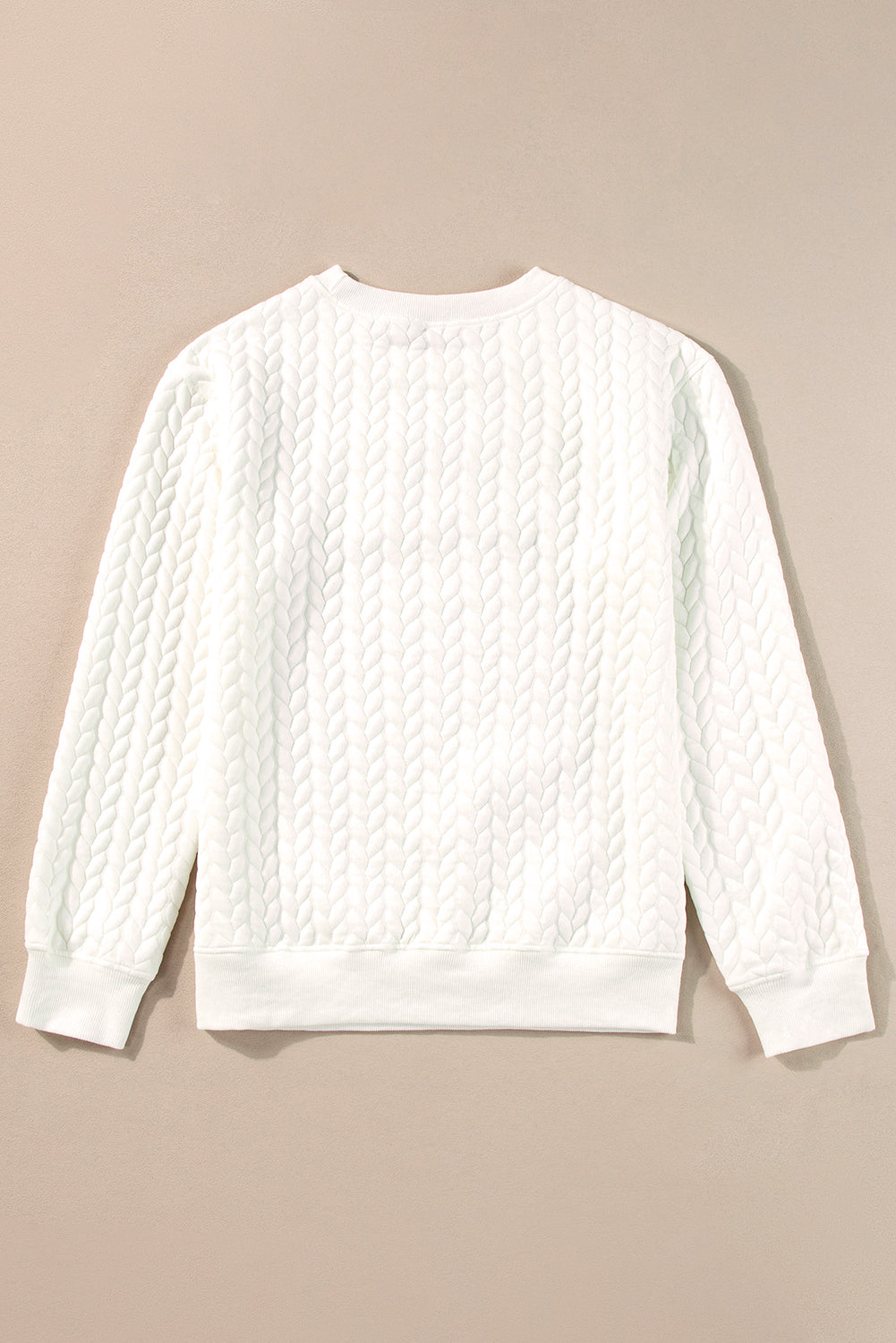 Chenille Broderad Cable Knit Pullover Sweatshirt