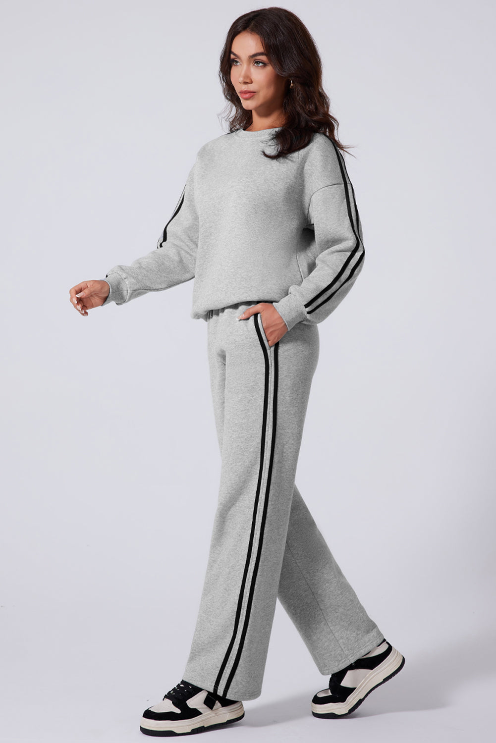 Striped Sweatshirt Active Set