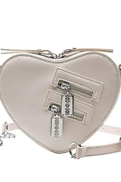 Heart Blade Zipper Chain Crossbody Bags