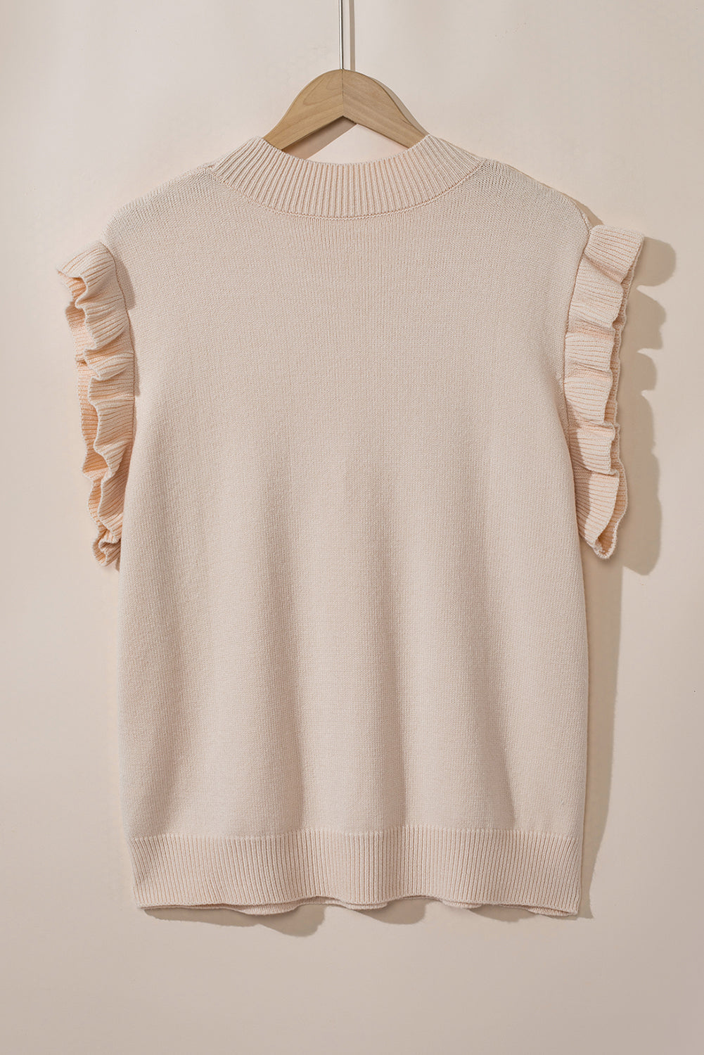 Knit Ruffled Mock Sweater