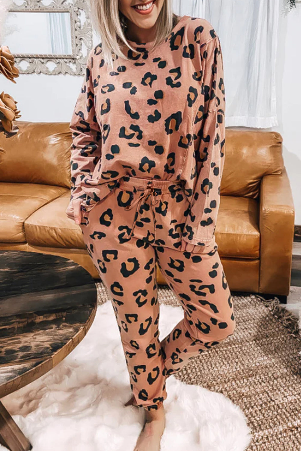 Chestnut Leopard Long Sleeve Set