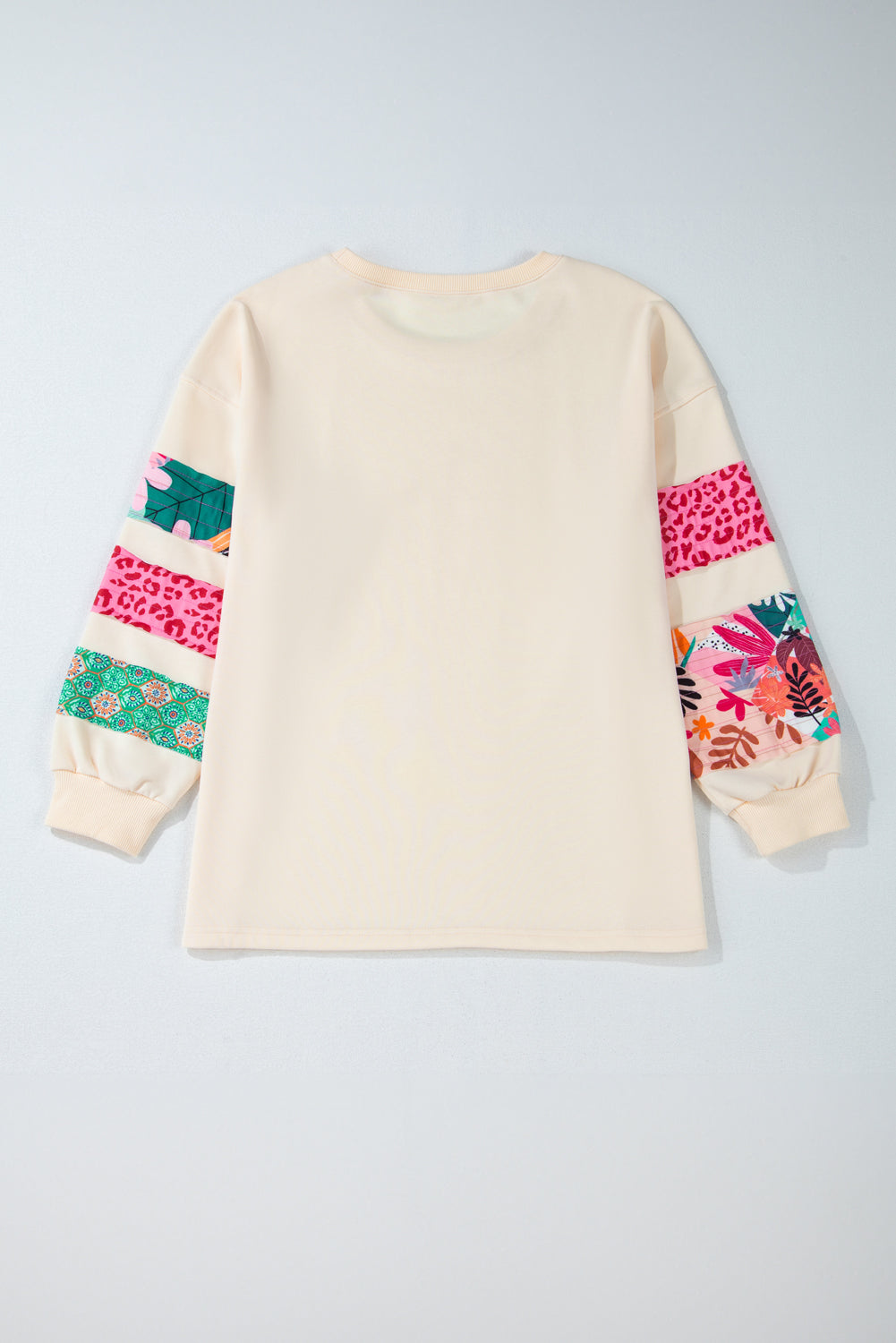 Printed Sleeve Split Sweatshirt