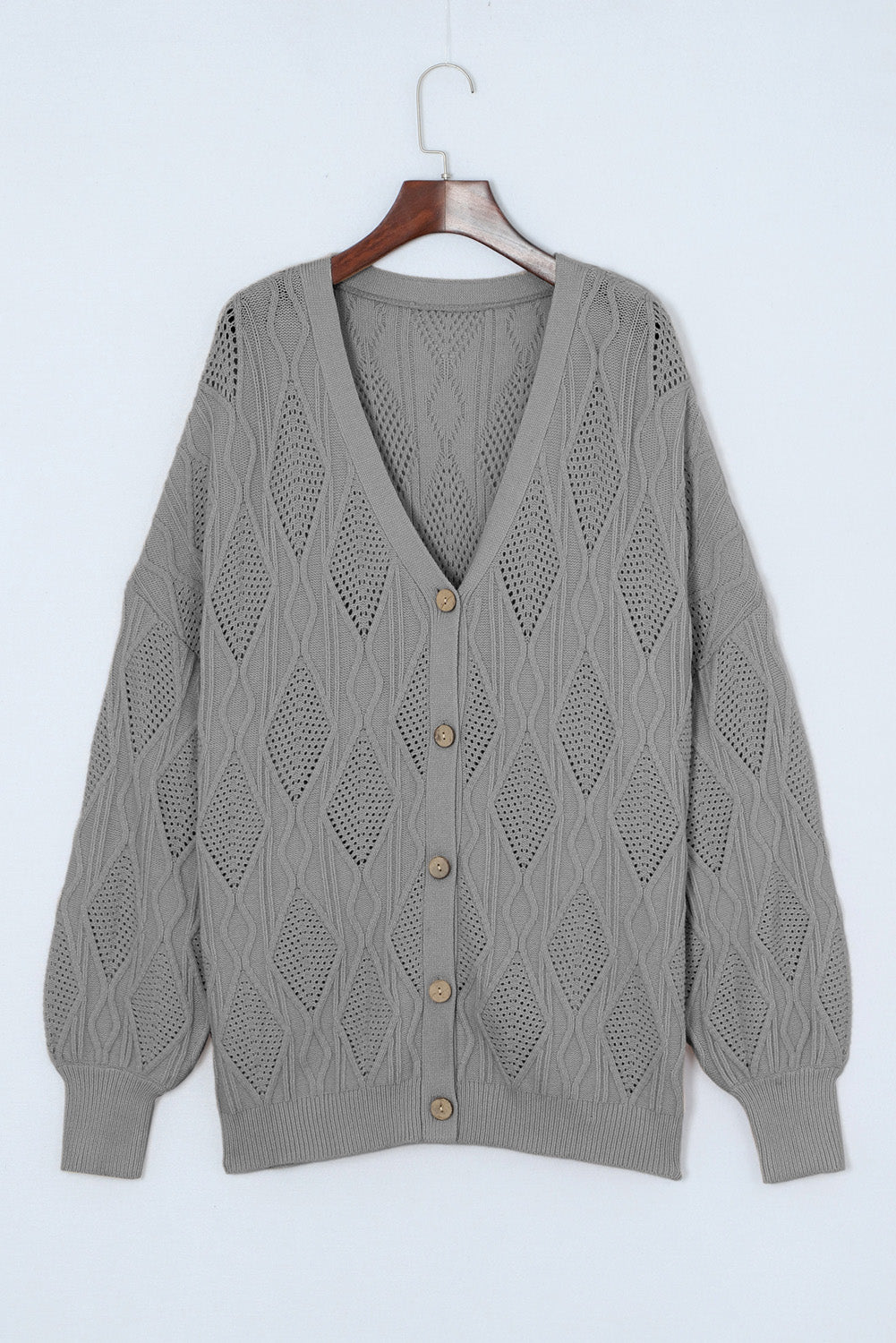 Hollow out Button up Cardigan