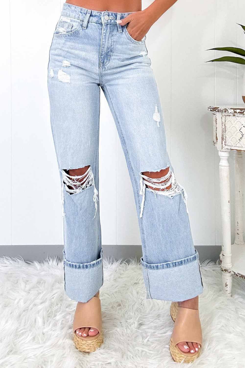 Beau Blue Light Wash Flare Jeans