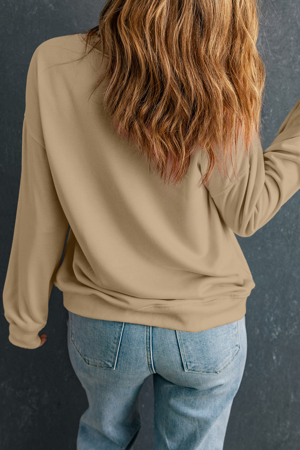 Crew Neck Drop Shoulder Sweatshirt