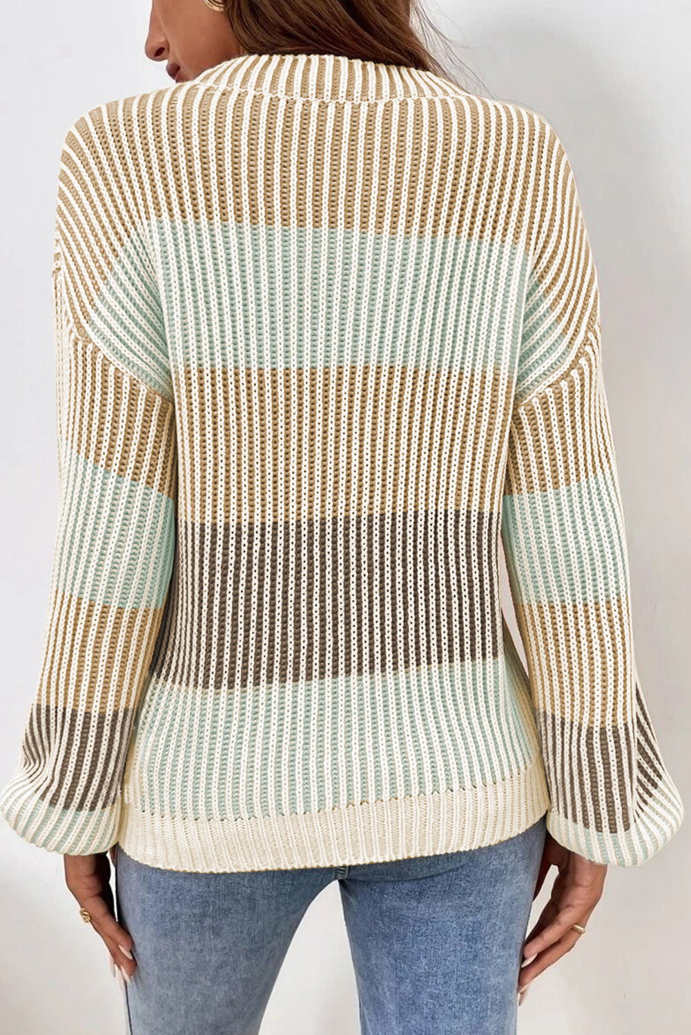 Textured Knit Bubble Sleeve Sweater