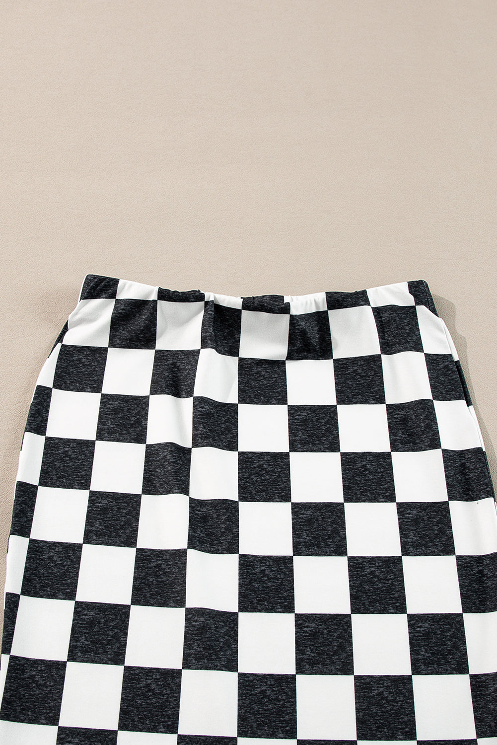 Checkered Print High Waist Skirt