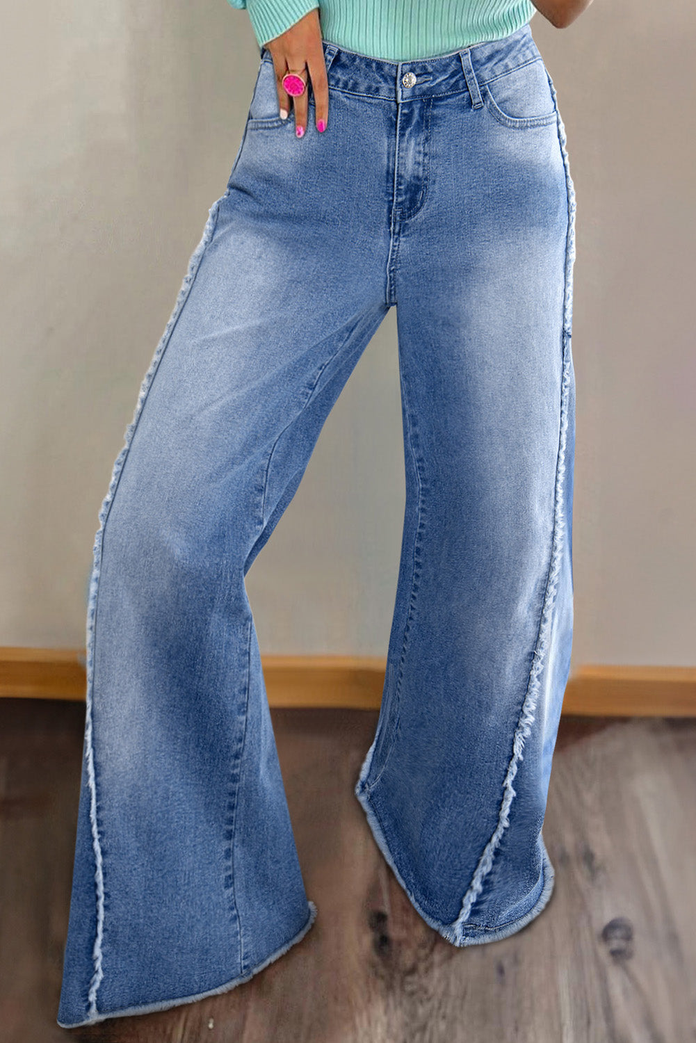 Vintage Stitching Flared Jeans