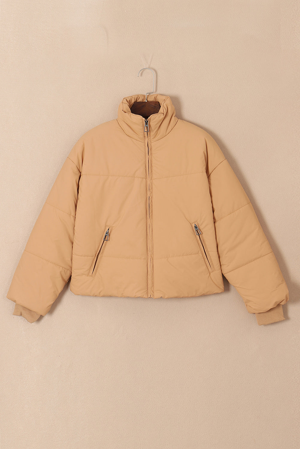 Zip Up Pocketed Puffer Jacket