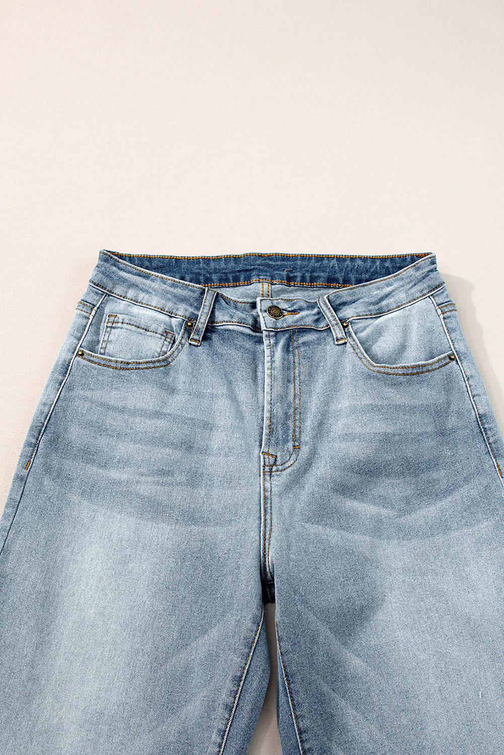 Raw Edge Straight Jeans