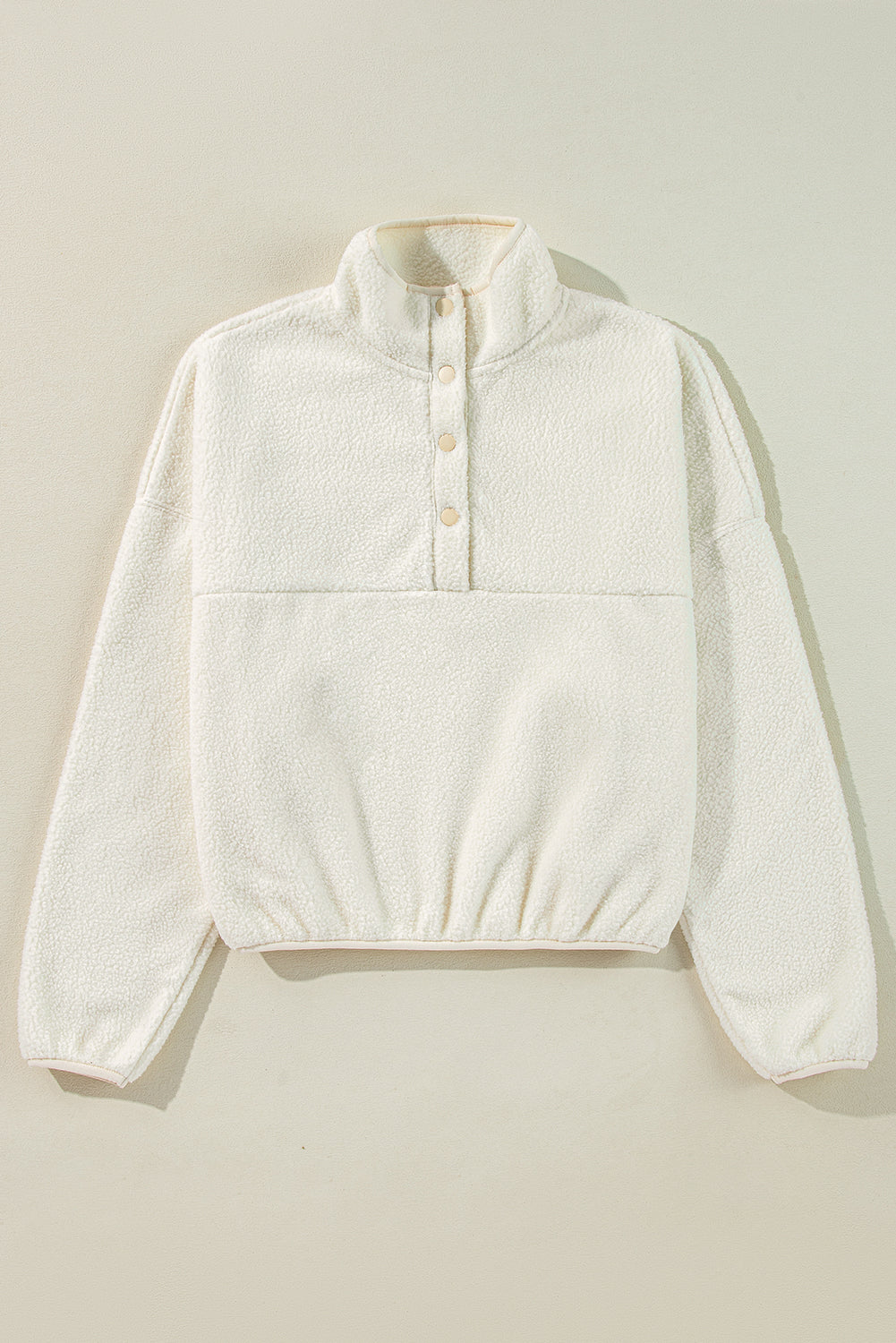 Fleece Collar Drop Shoulder Sweatshirt