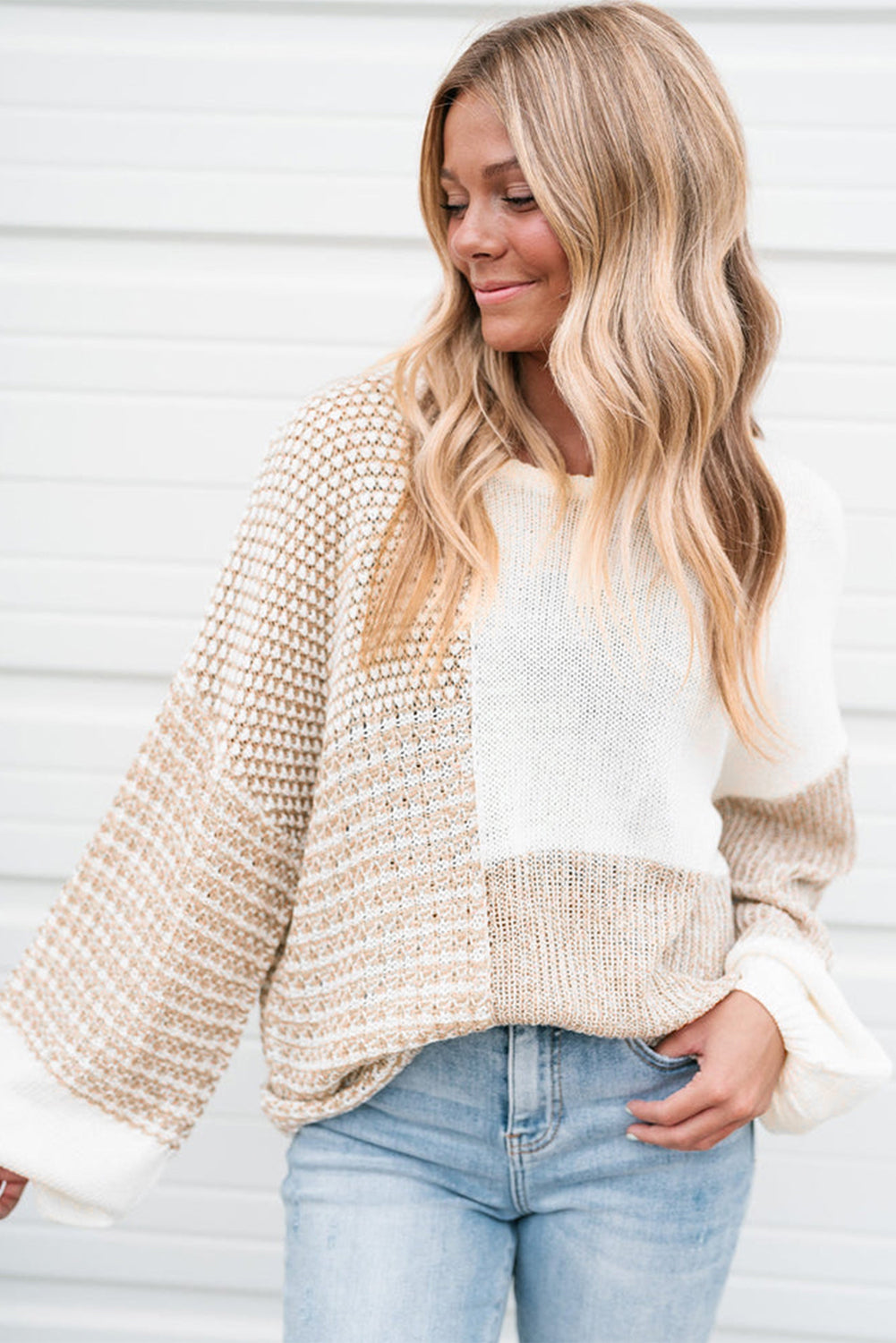 Knit Tie Drop Shoulder Sweater