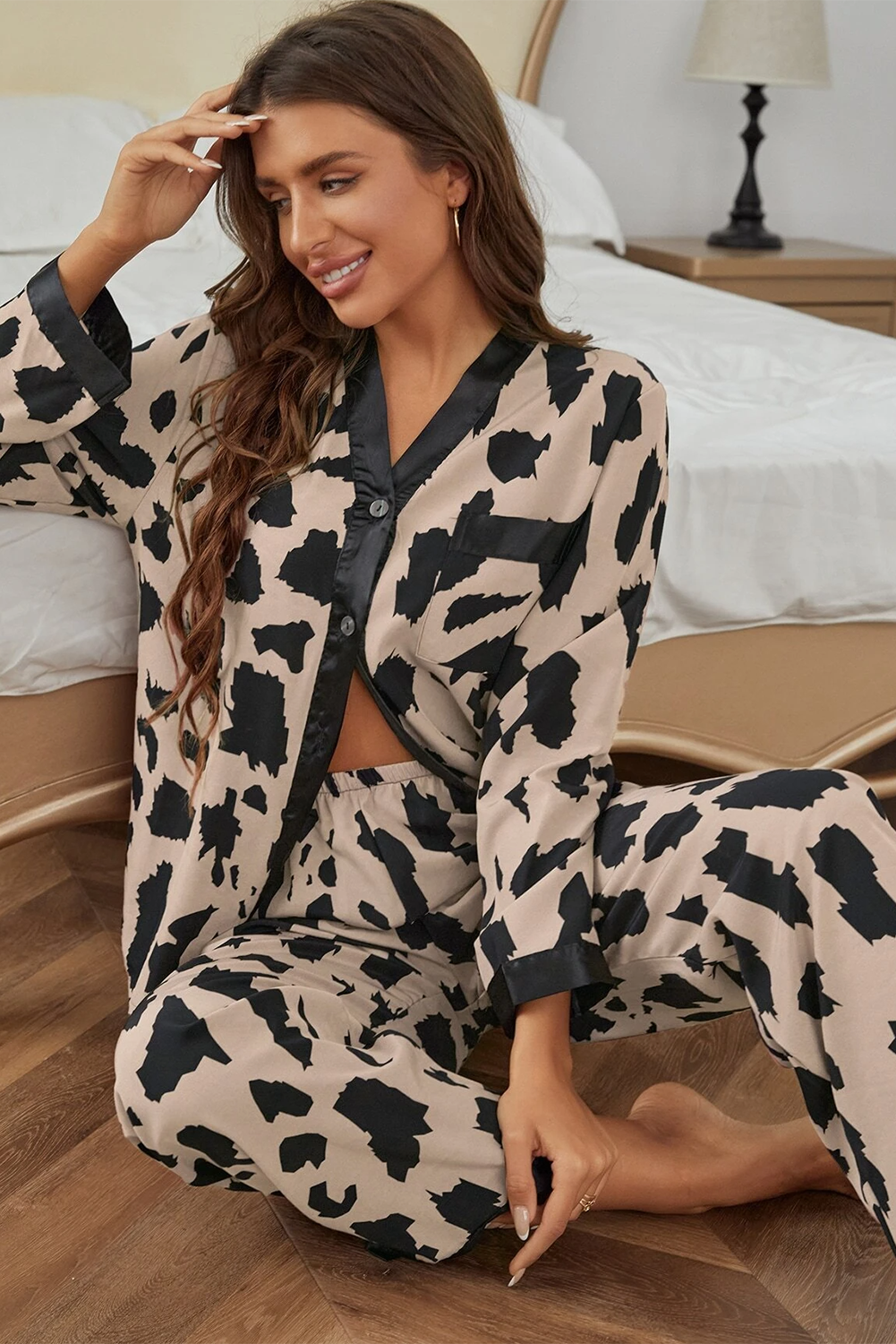 Cheetah Trim Loose Lounge Set