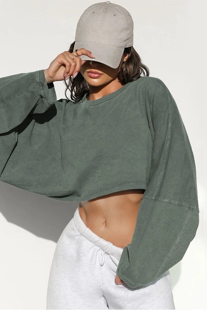 Sporty Crop Top Long Sleeve