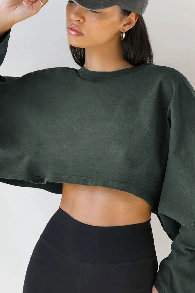 Sporty Crop Top Long Sleeve