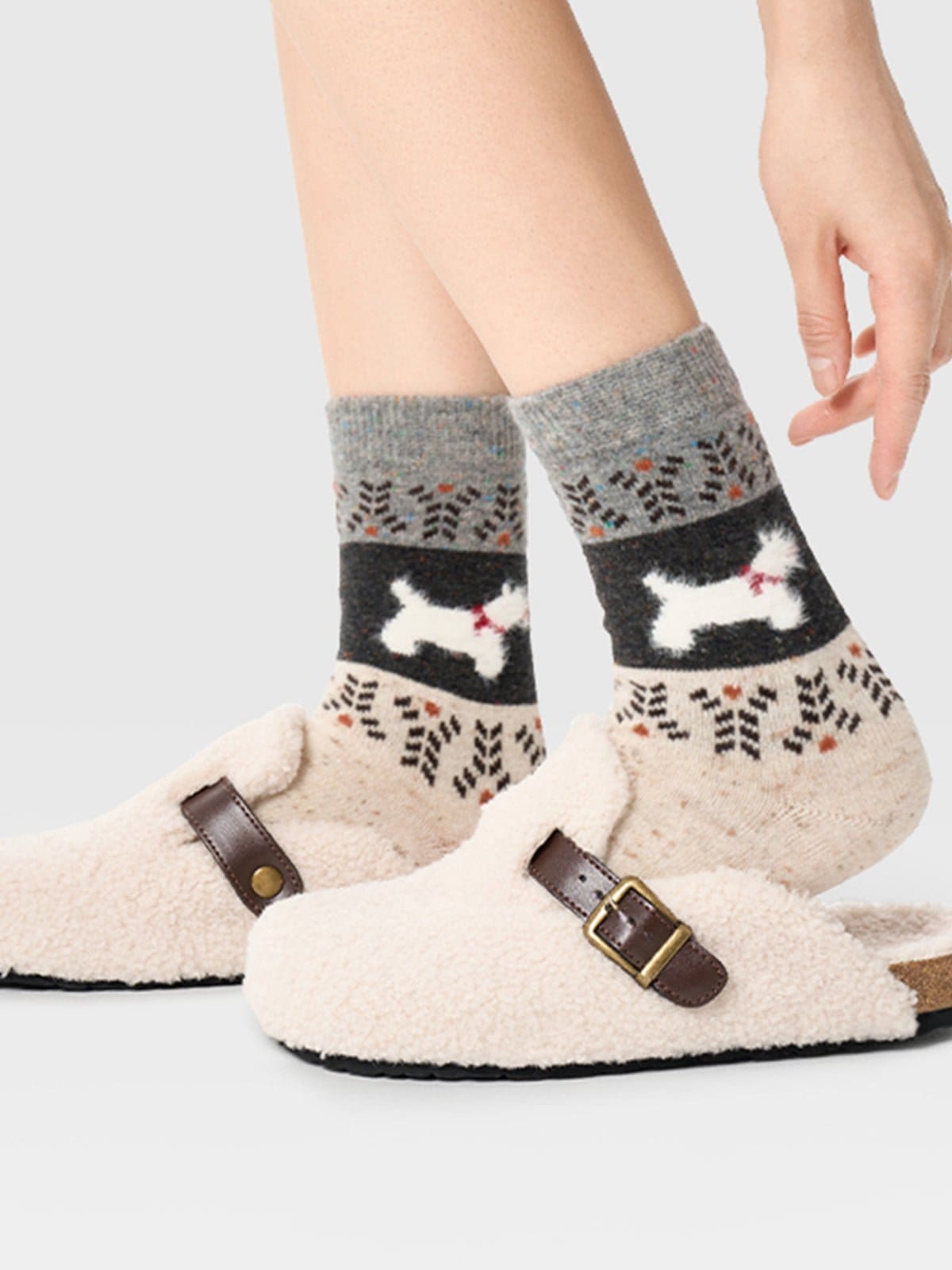 Puppy Pattern Wool Socks - Divaloo