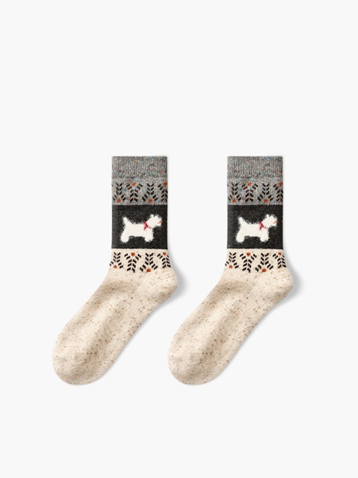 Puppy Pattern Wool Socks - Divaloo