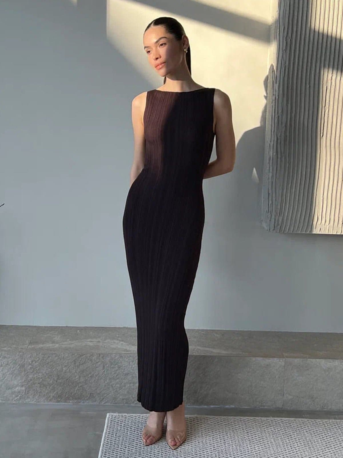 Ribbed Long Dress - Divaloo