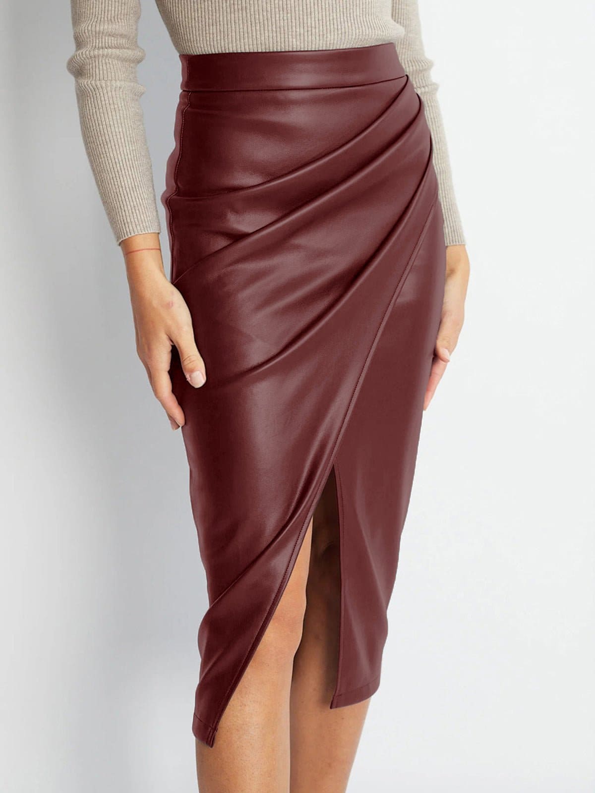 Split Leather Skirt - Divaloo